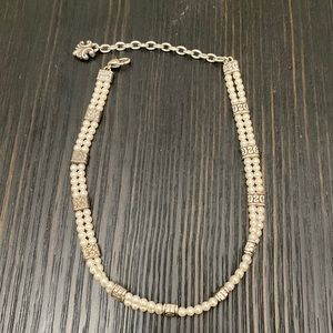 Brighton adjustable faux two strand pearl necklace.